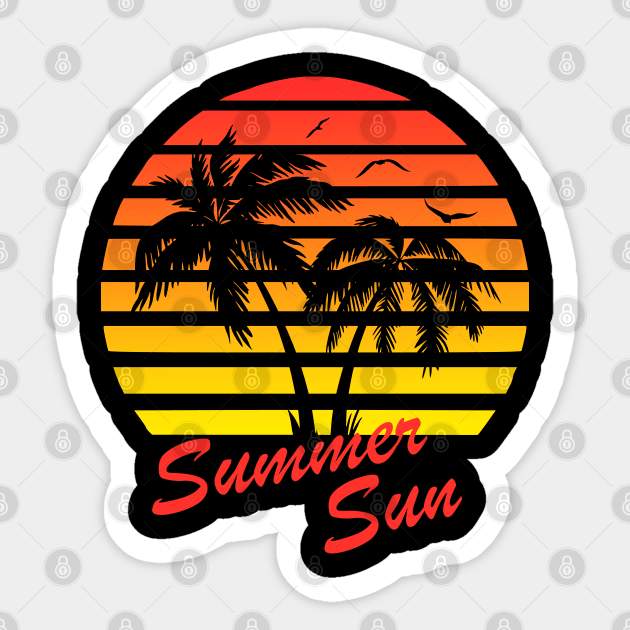 Summer Sun Tropical Sunset Sticker by Nerd_art